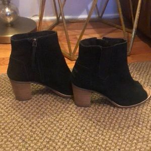 Toms Majorca Suede Peep-Toe Booties